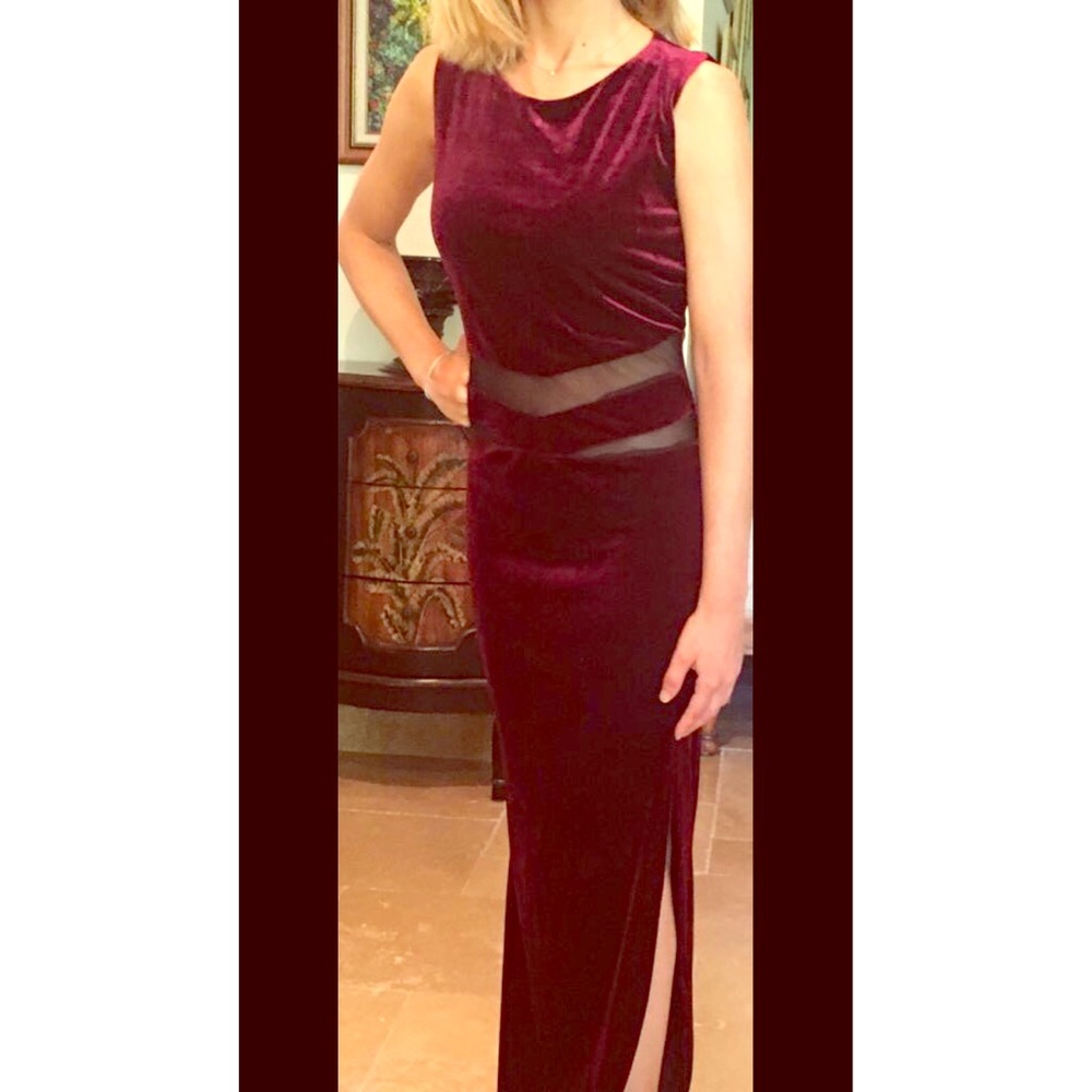 ASOS Velvet Burgundy Long Dress